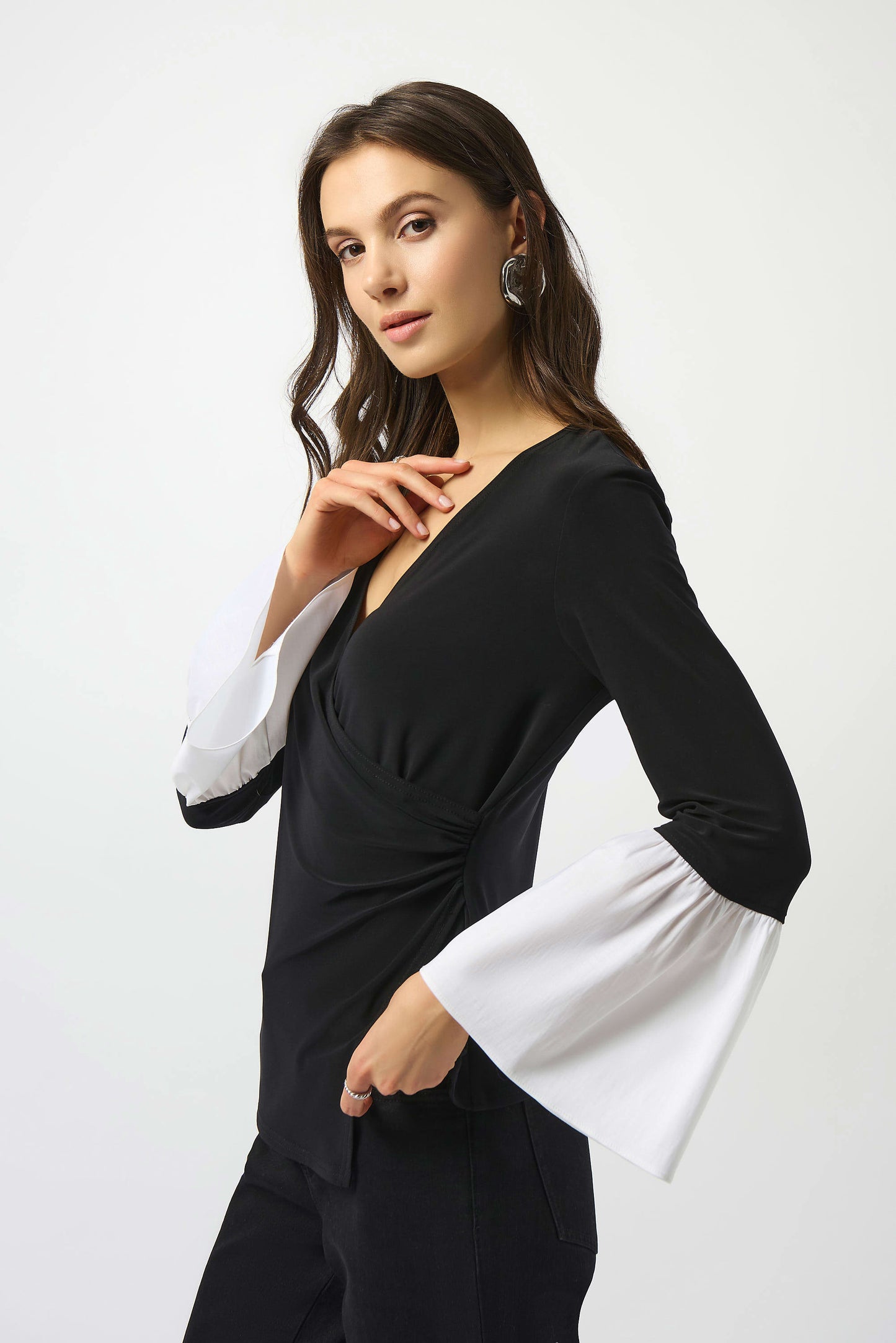 SILKY TAFFETA WRAP TOP