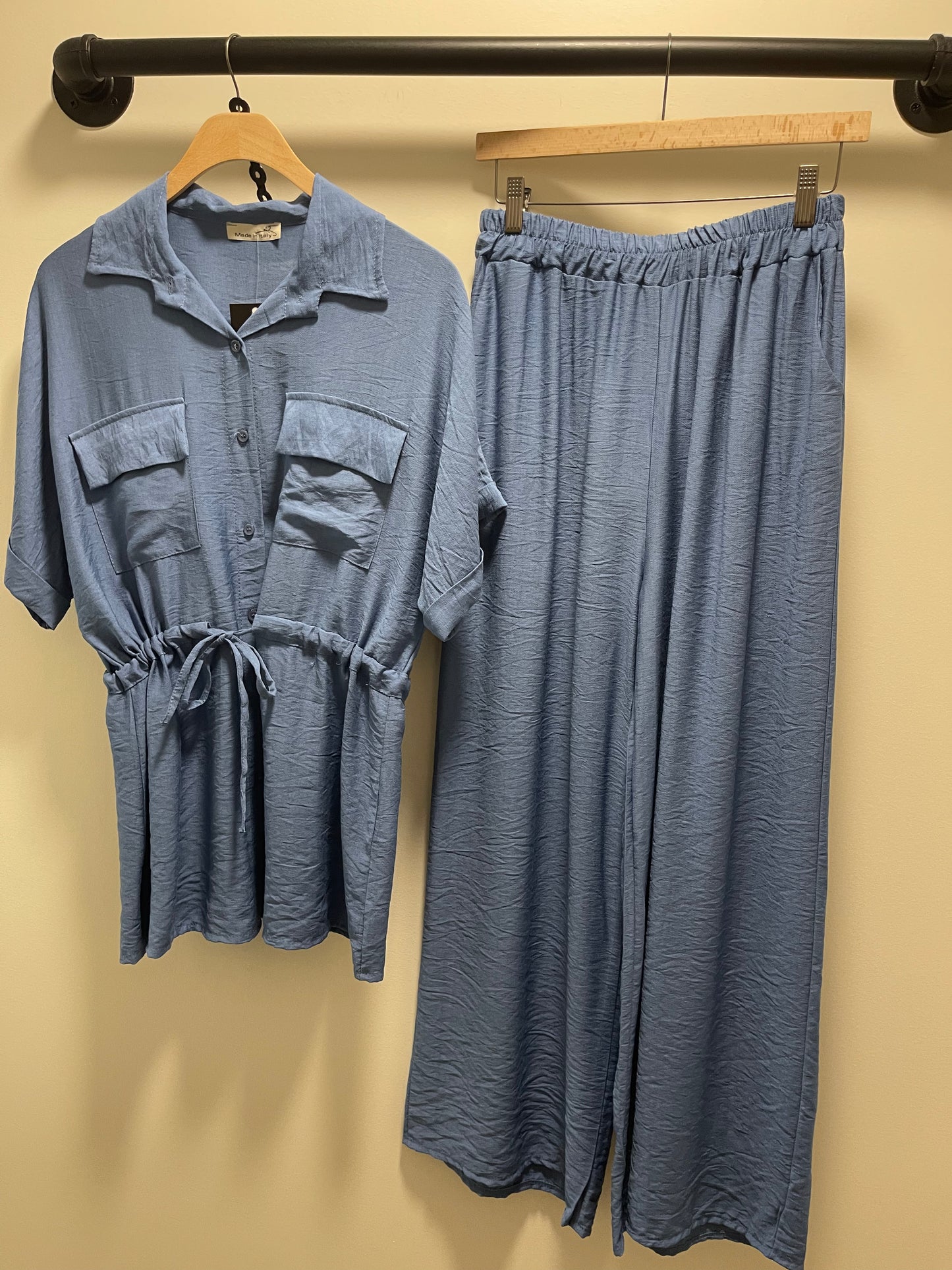 CINCHED SHIRT/PANT SET