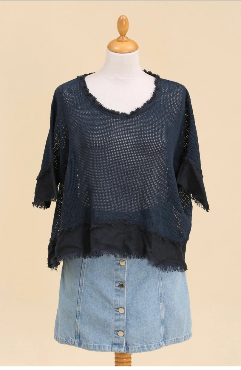 MESH RAW EDGE TOP