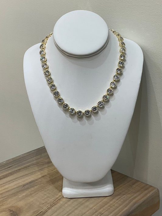 10MM CZ STUD NECKLACE