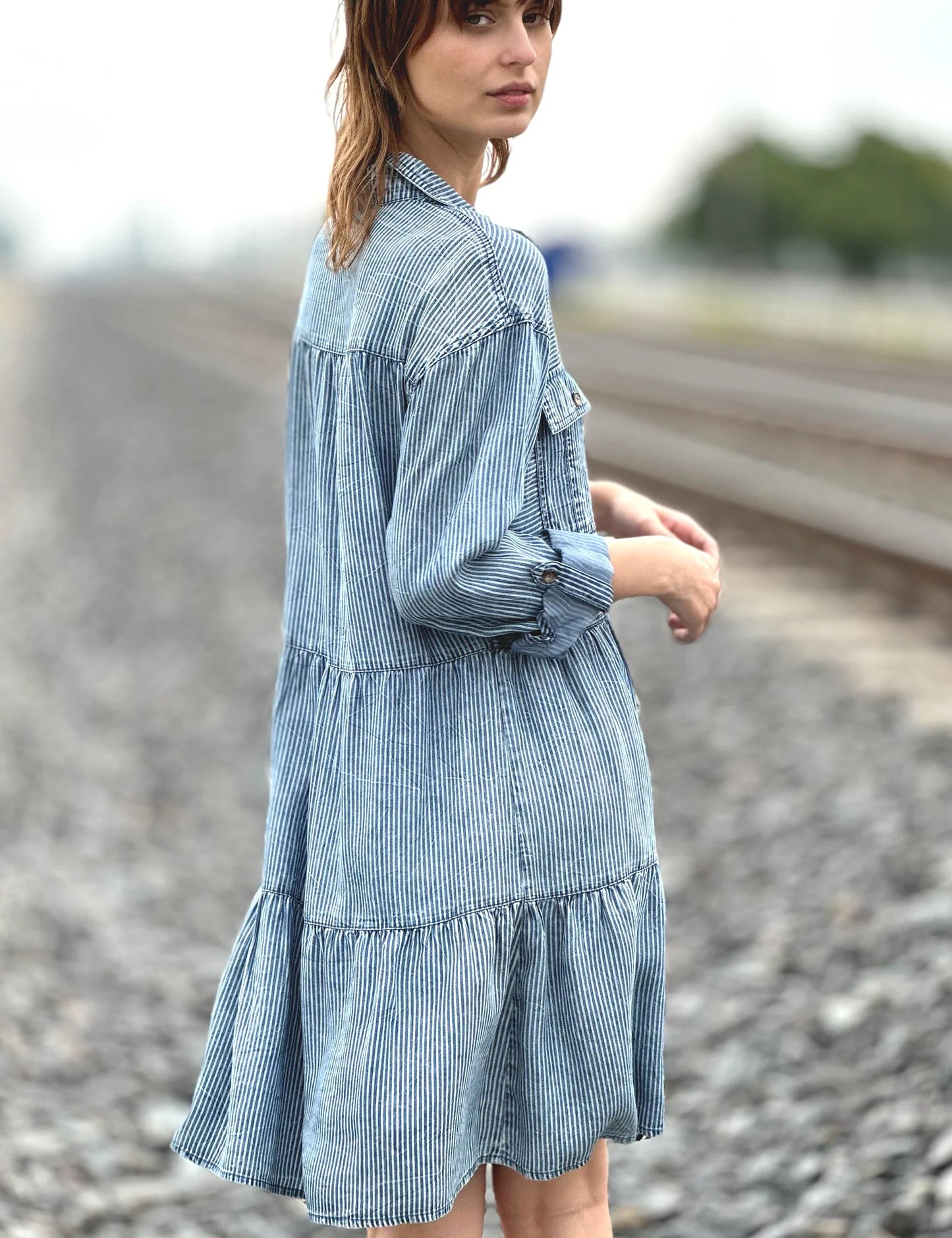 AERIAL STRIPED DRESS