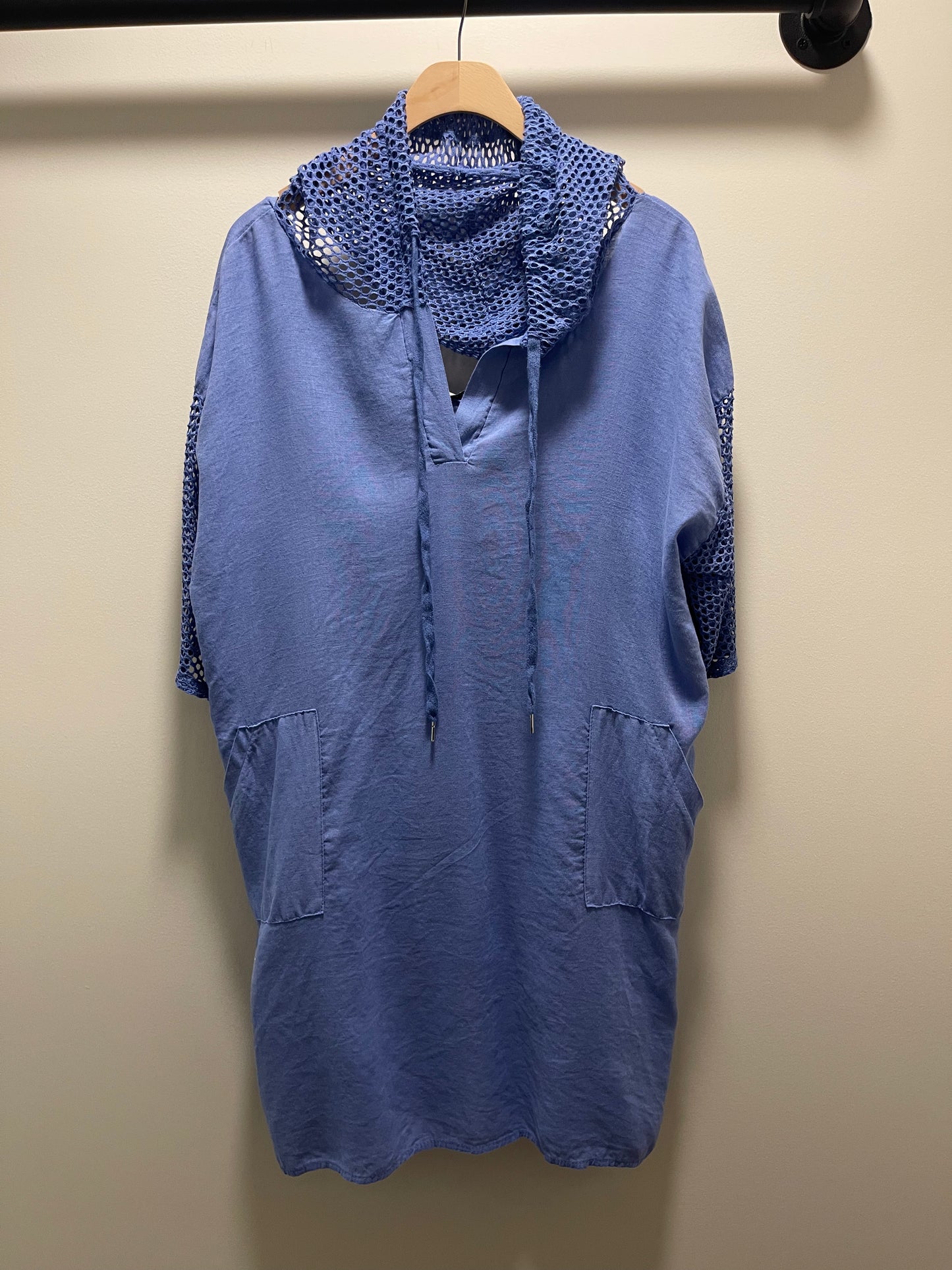 MESH HOODED DRESS