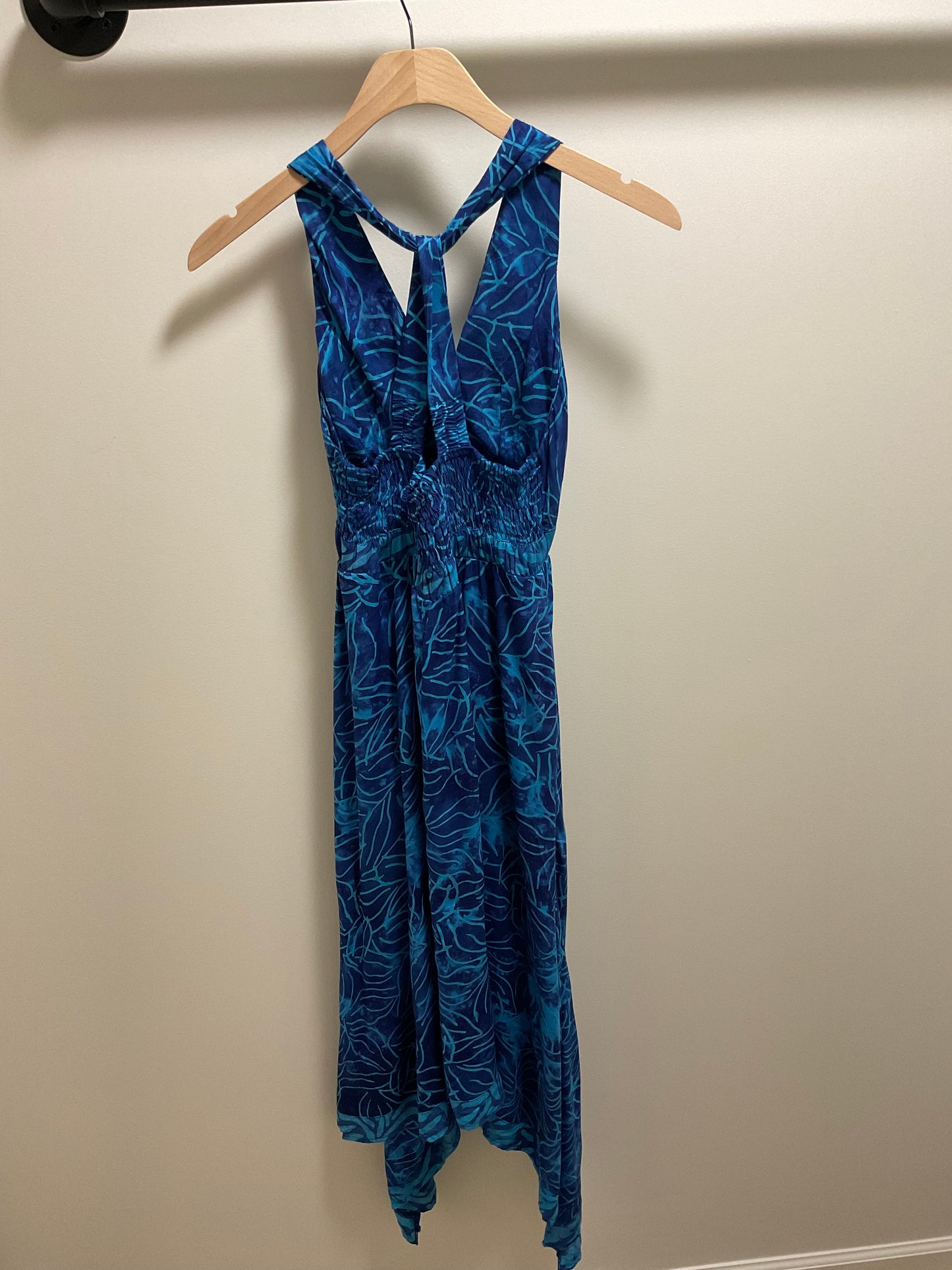 DAPHNE DRESS BLUE LEAF