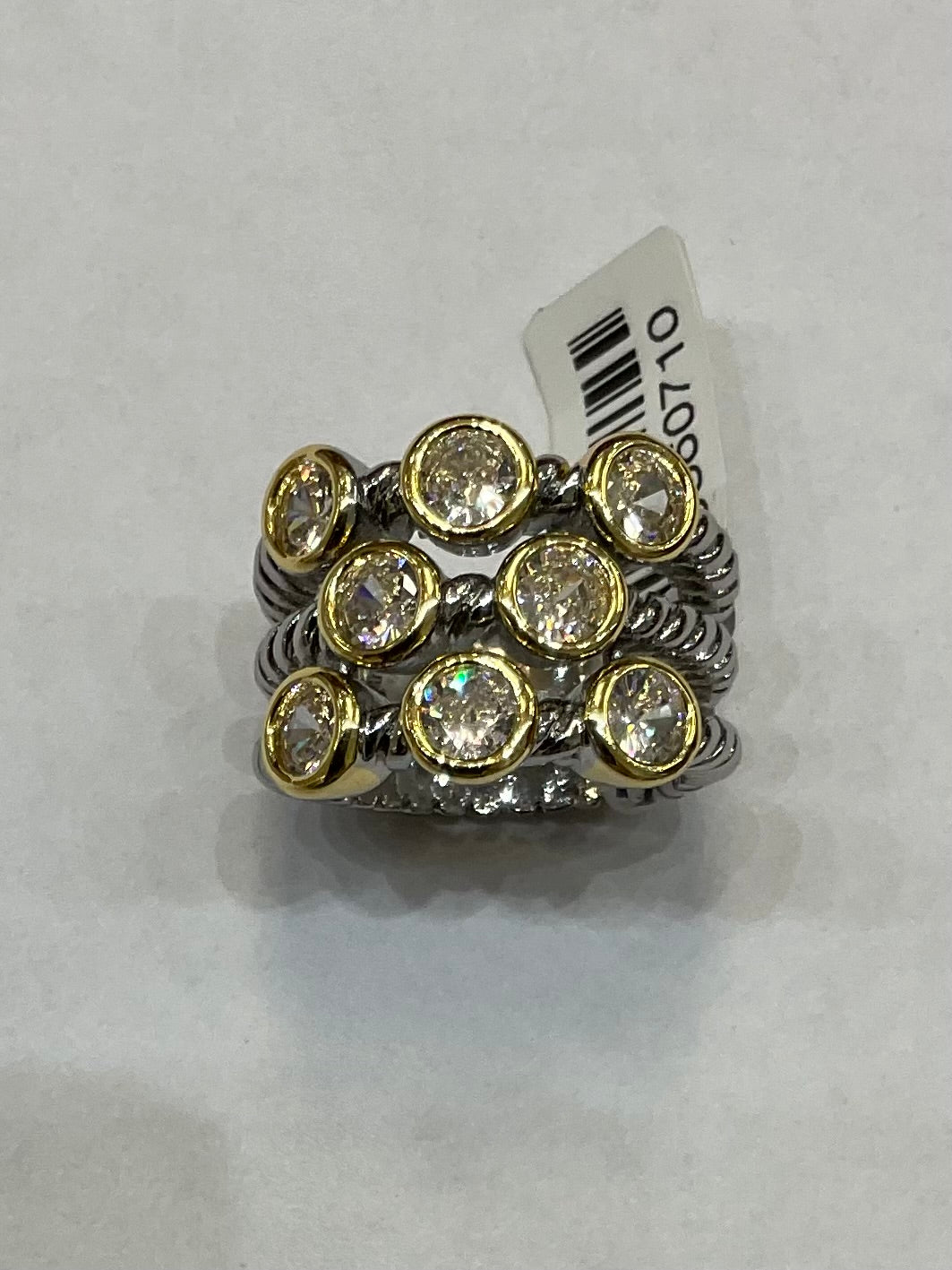 3ROW CZ CIRCLES RING