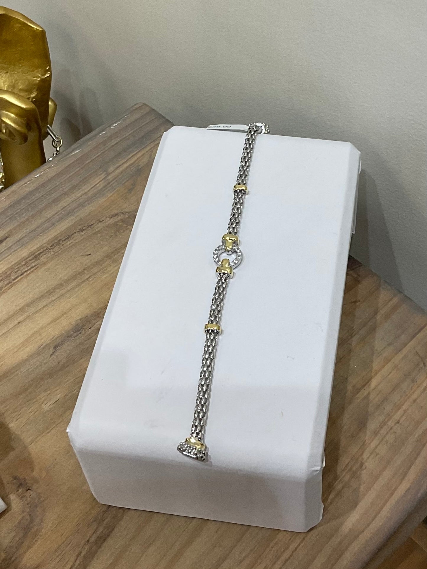 2TONE CZ CIRCLE BRACELET