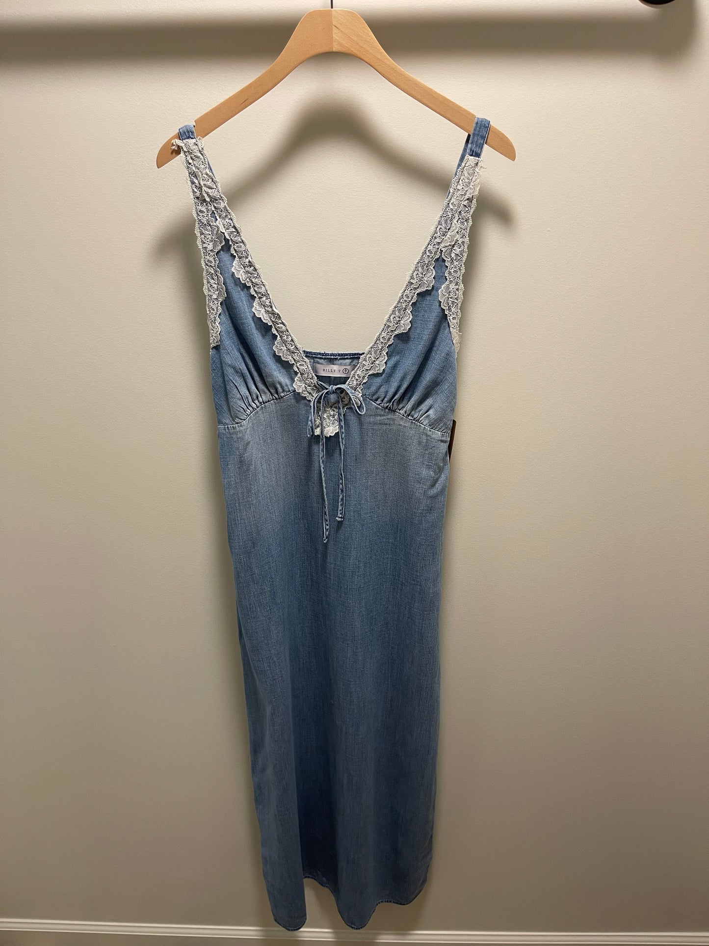 MIDI SLIP DRESS DENIM