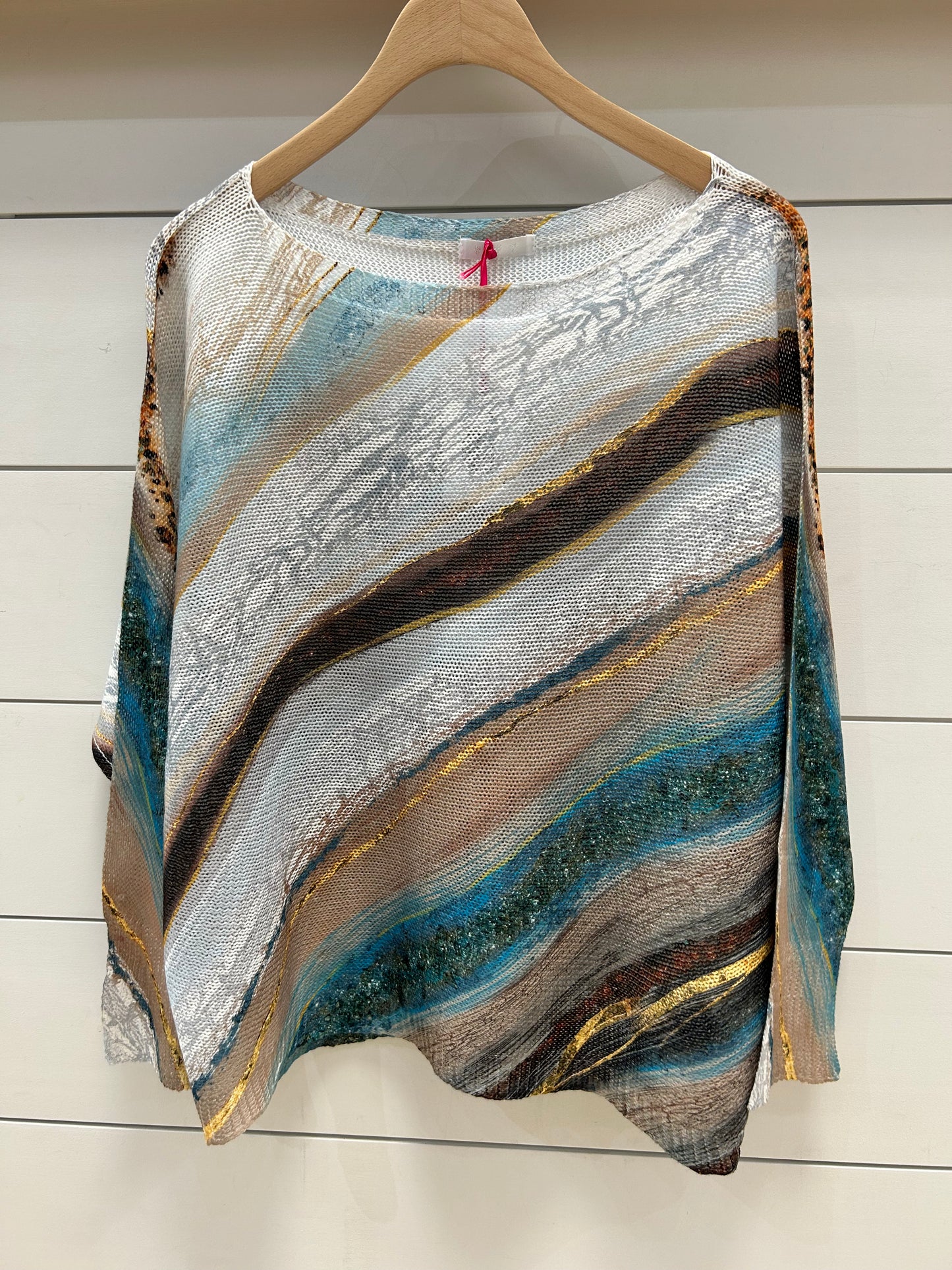 MESH OCEAN STRIPES TOP