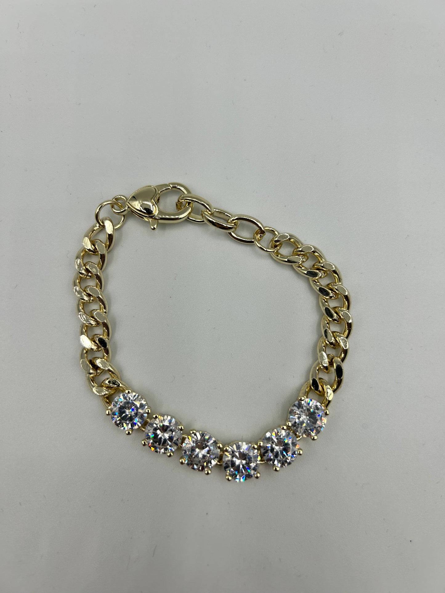 CUBAN 6 CZ BRACELET 6.75"