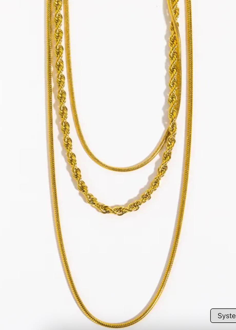 3 STRAND GOLD NECKLACE