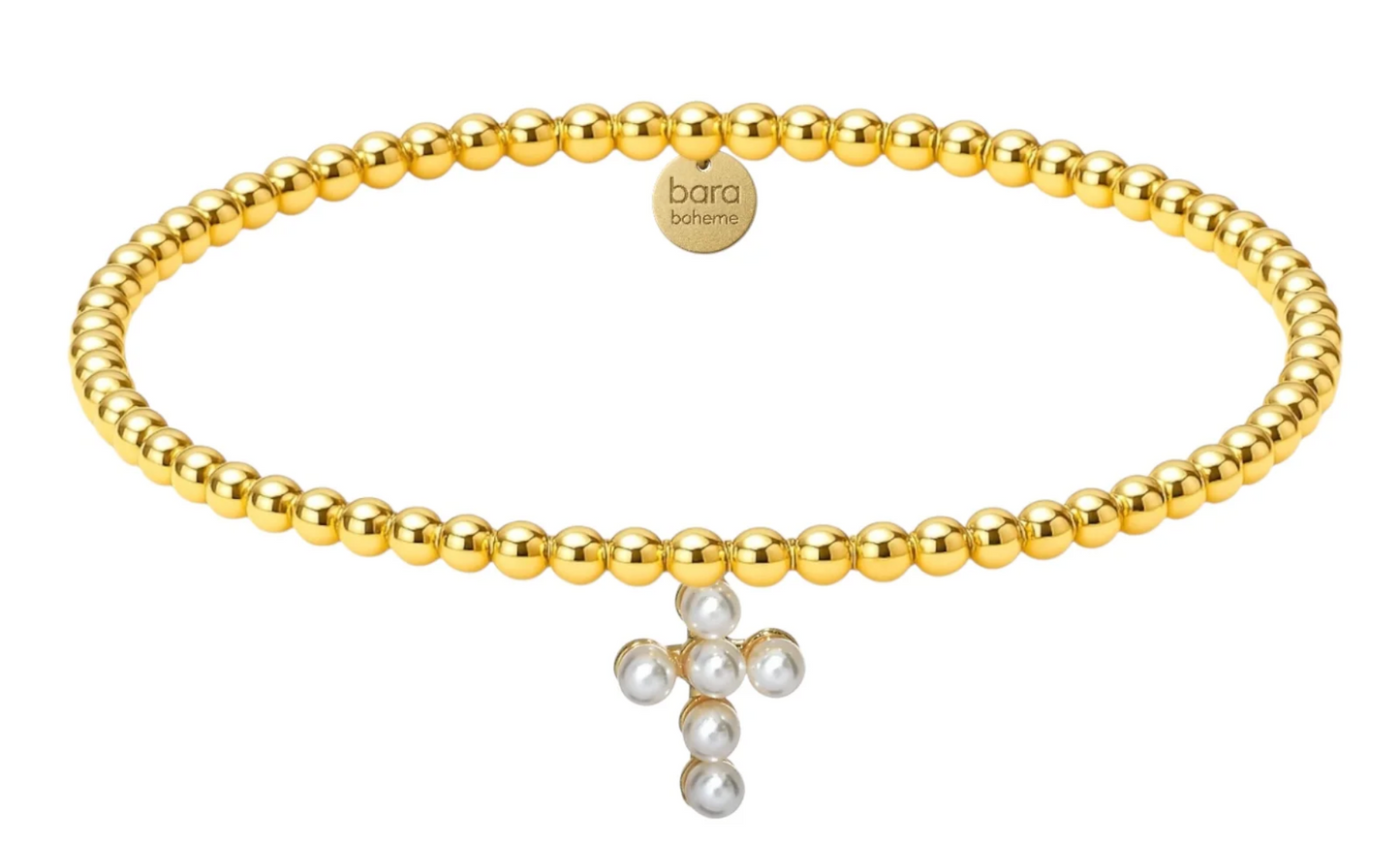 Rachel Cross Charm | GF Beaded Bracelet