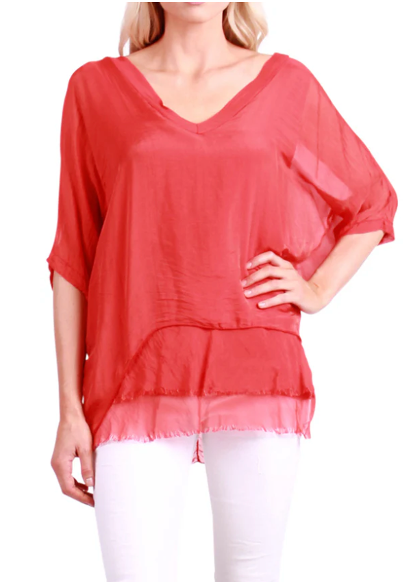 SILK RAW EDGE TOP
