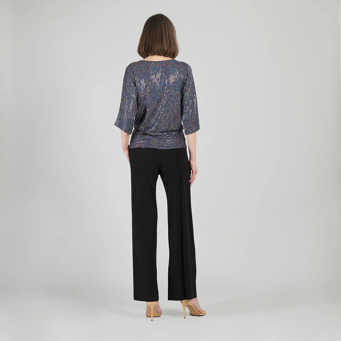 SHIMMER STRIPES SIDE TIE TOP