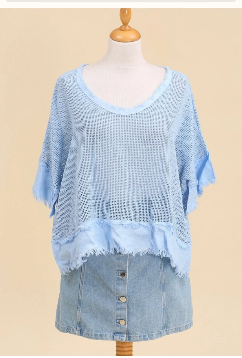 MESH RAW EDGE TOP