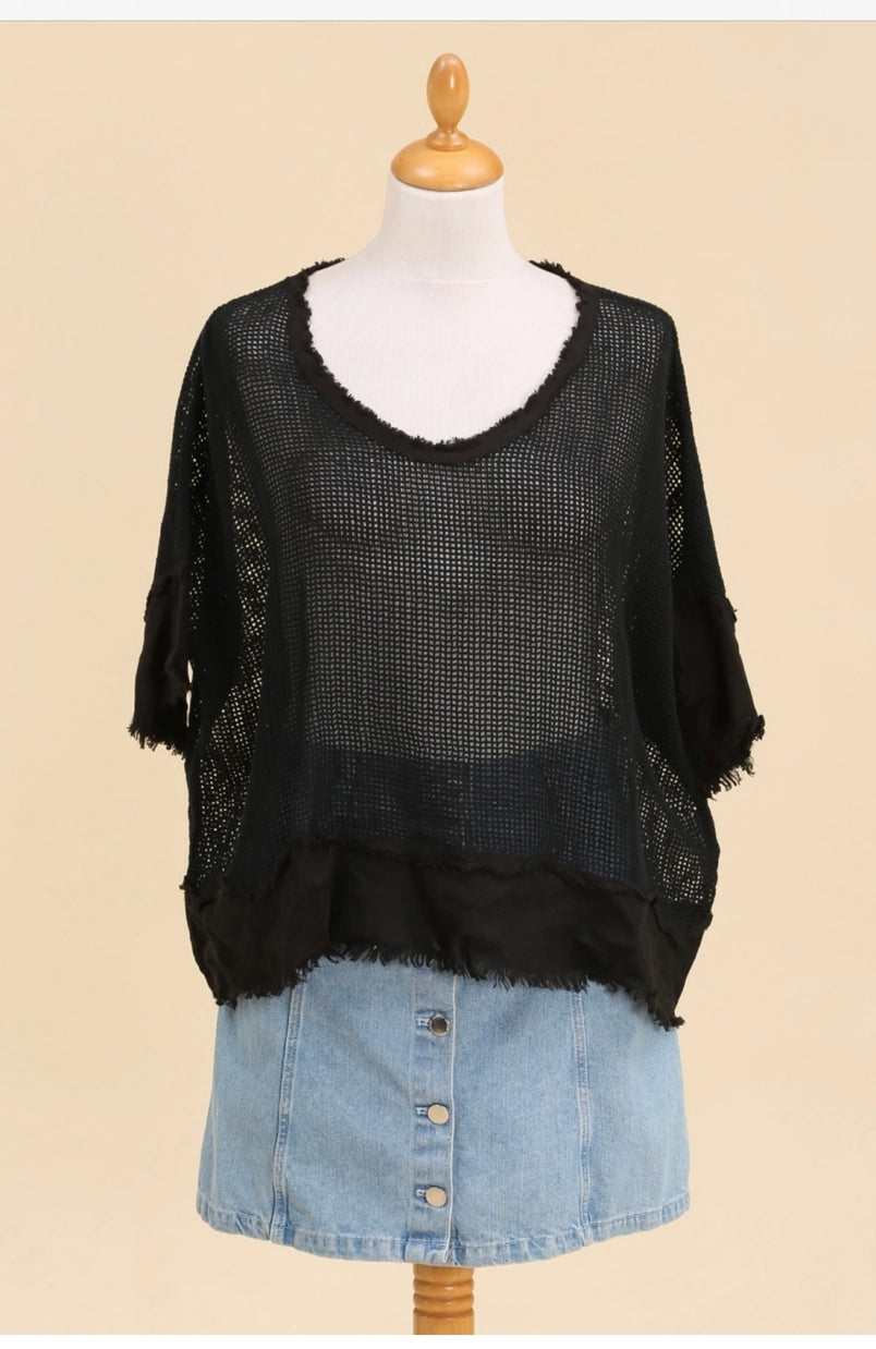 MESH RAW EDGE TOP