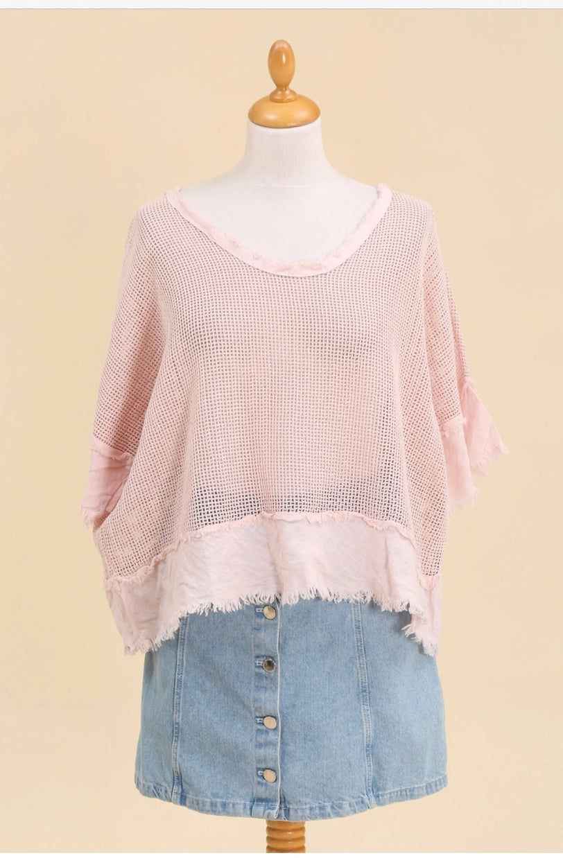 MESH RAW EDGE TOP