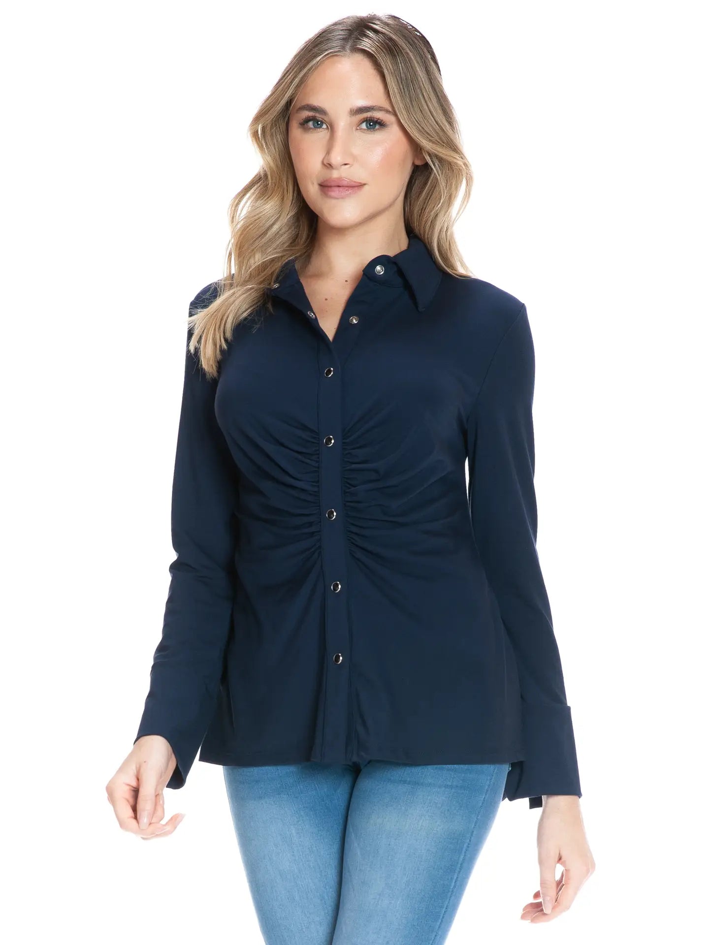 Modal Stretch Button-Up Top