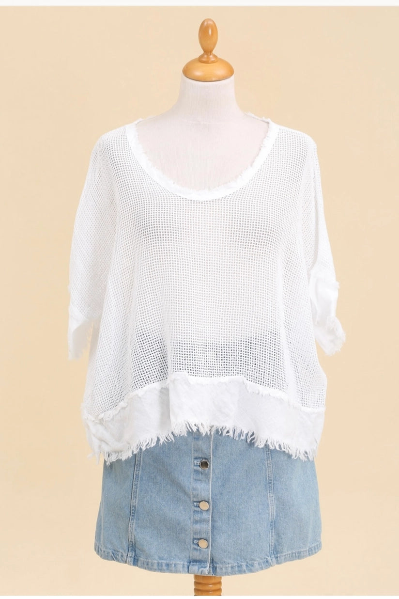 MESH RAW EDGE TOP