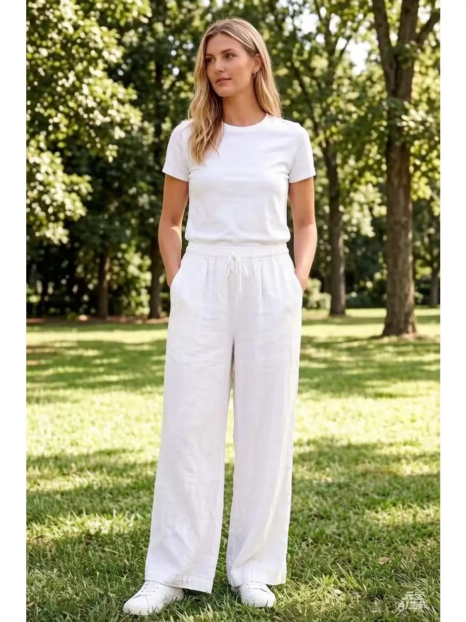 LINEN STRAIGHT LEG PANT