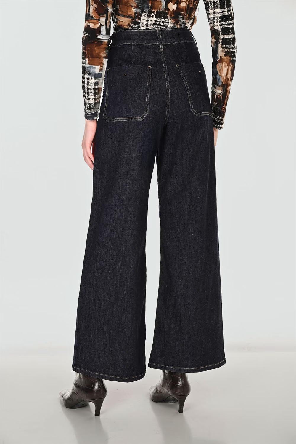 HI WASIT WIDE LEG JEANS