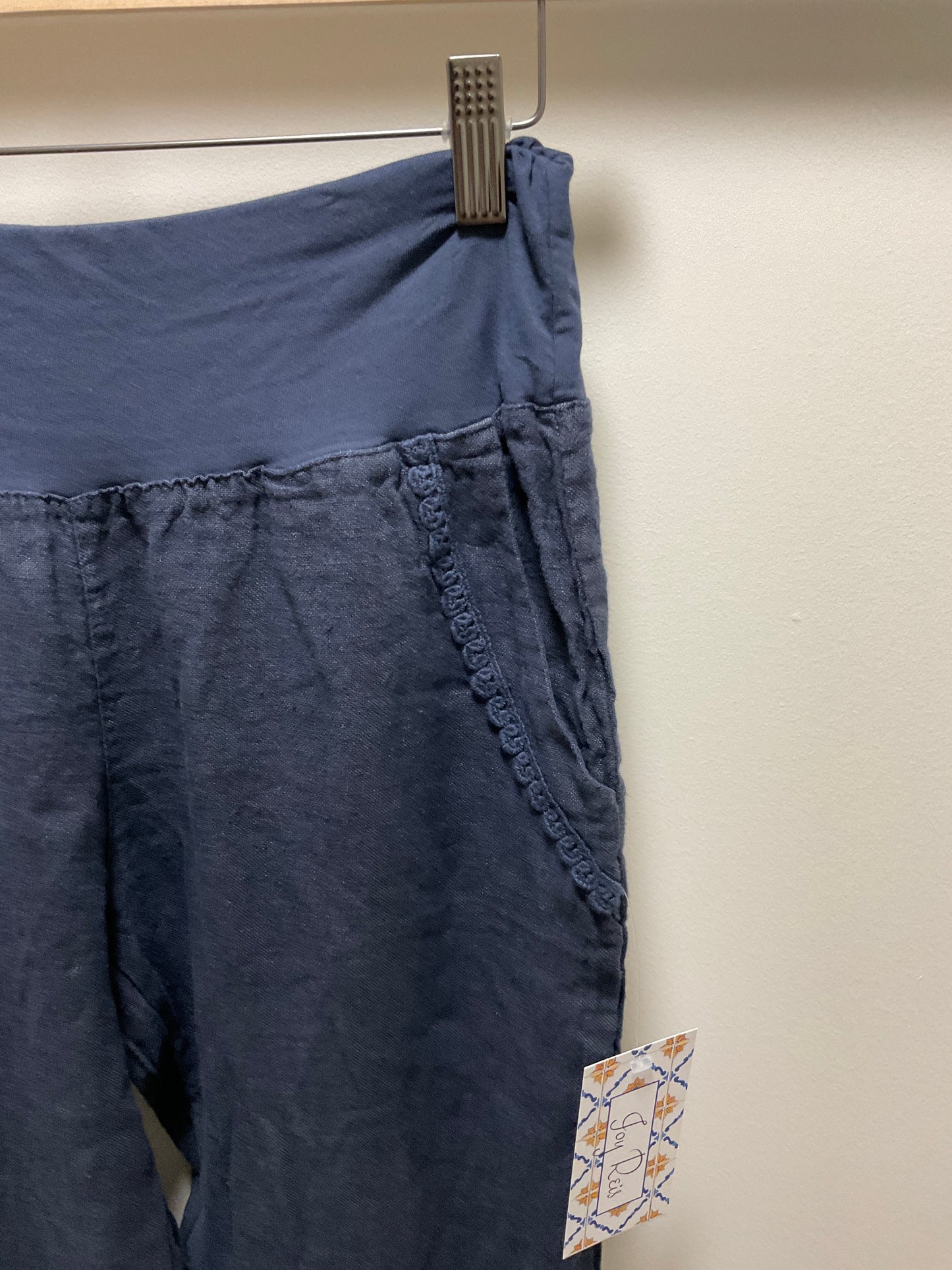 LACE POCKET LINEN PANTS
