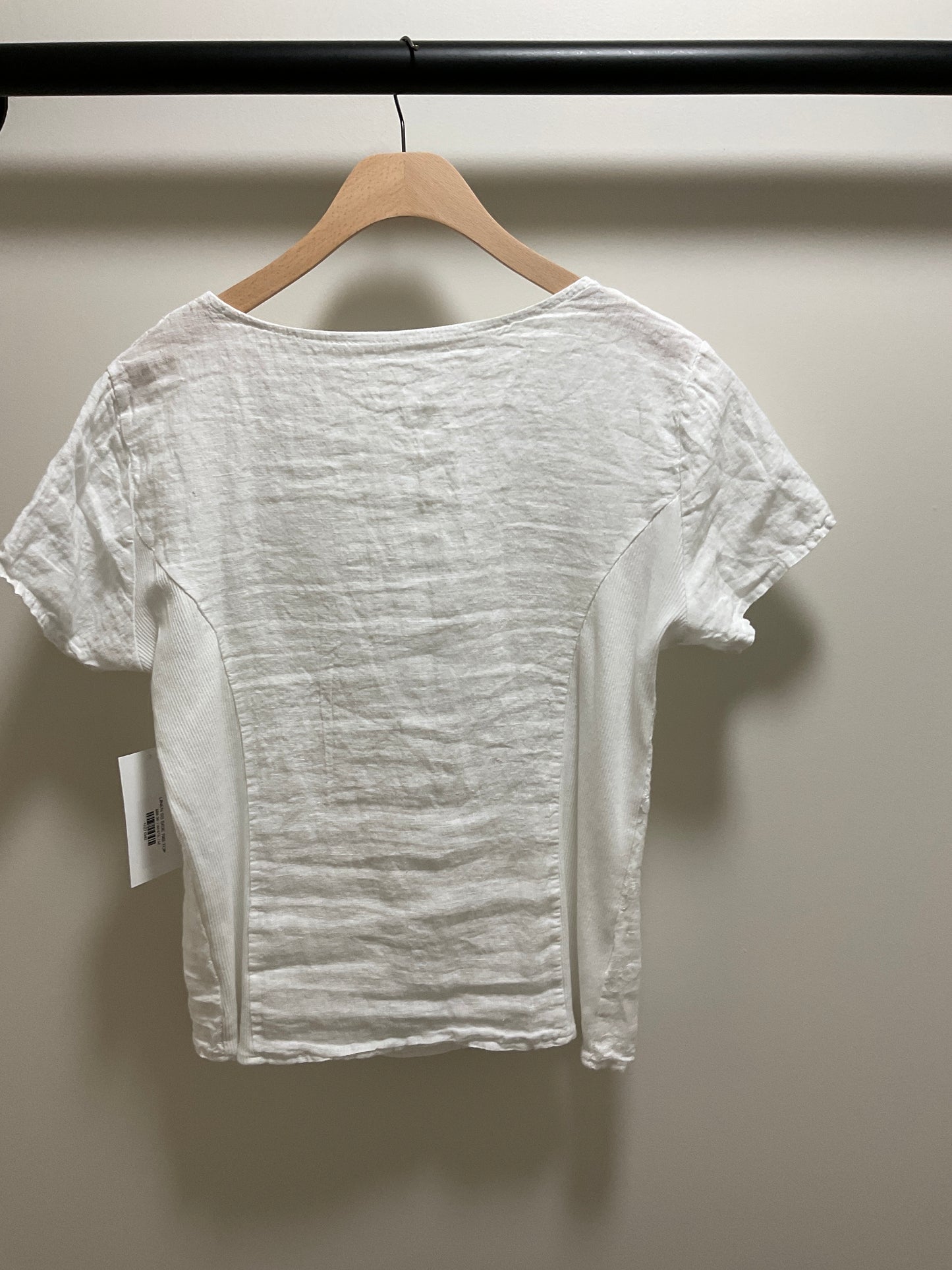 LINEN SS SIDE RIB TOP