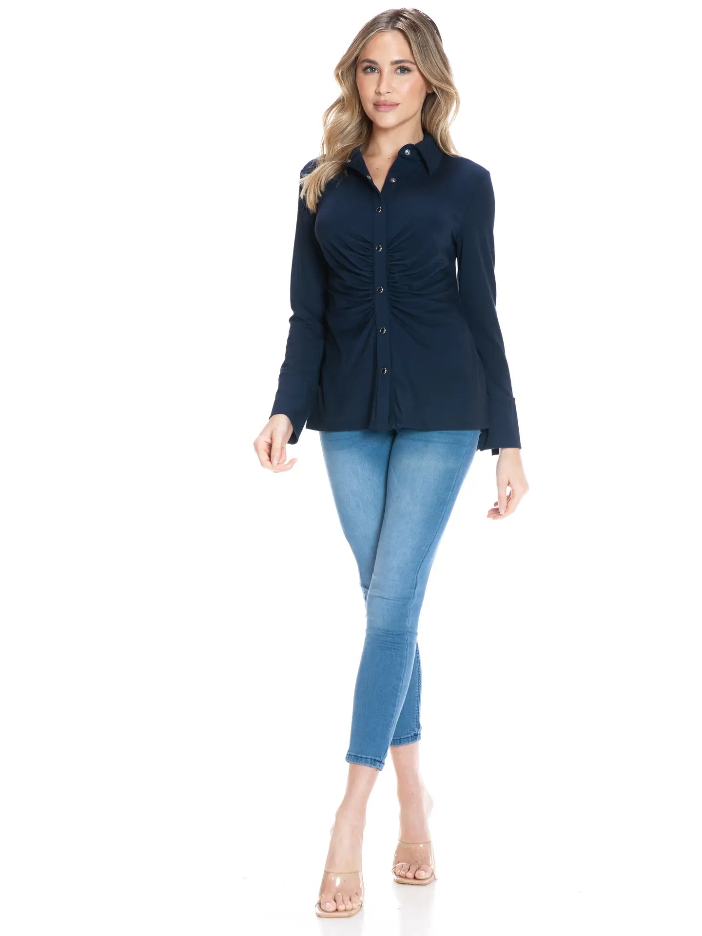 Modal Stretch Button-Up Top