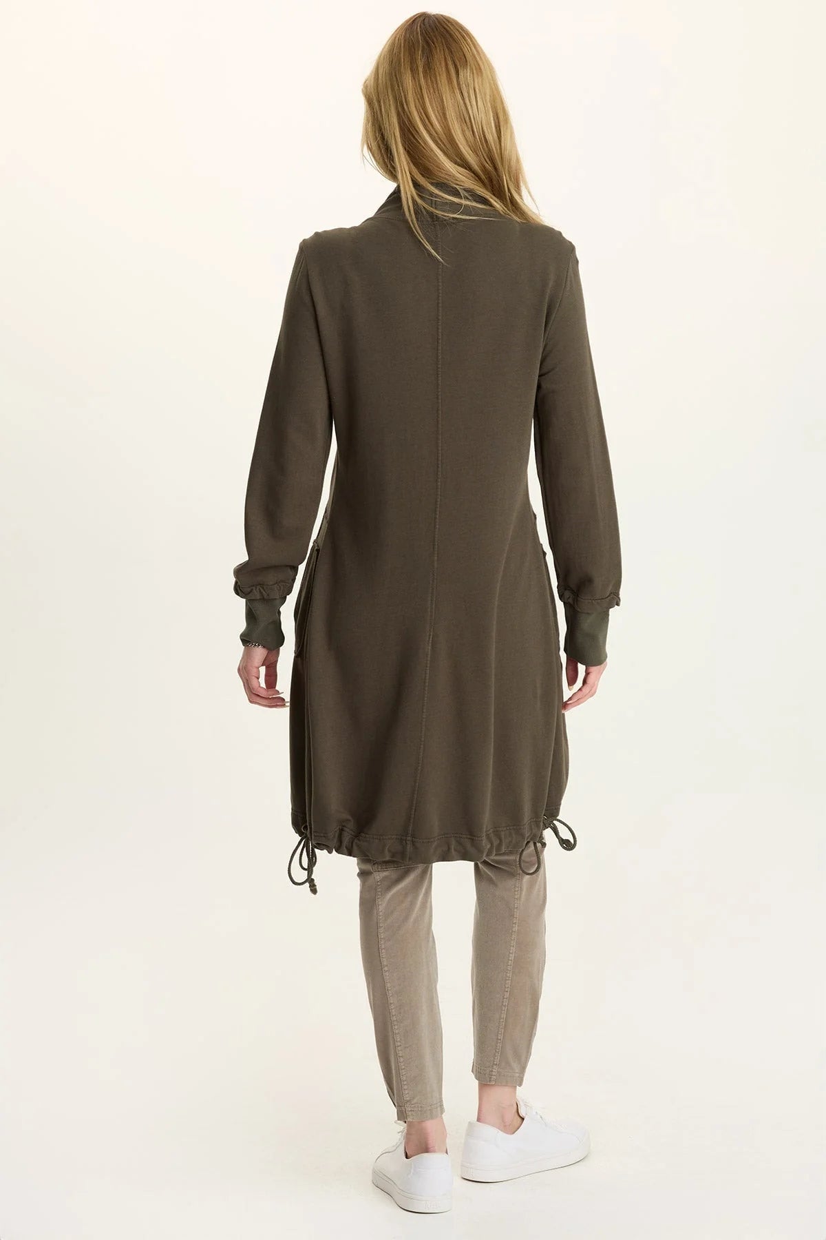 FLEECE FUNNEL NECK LONGCOAT