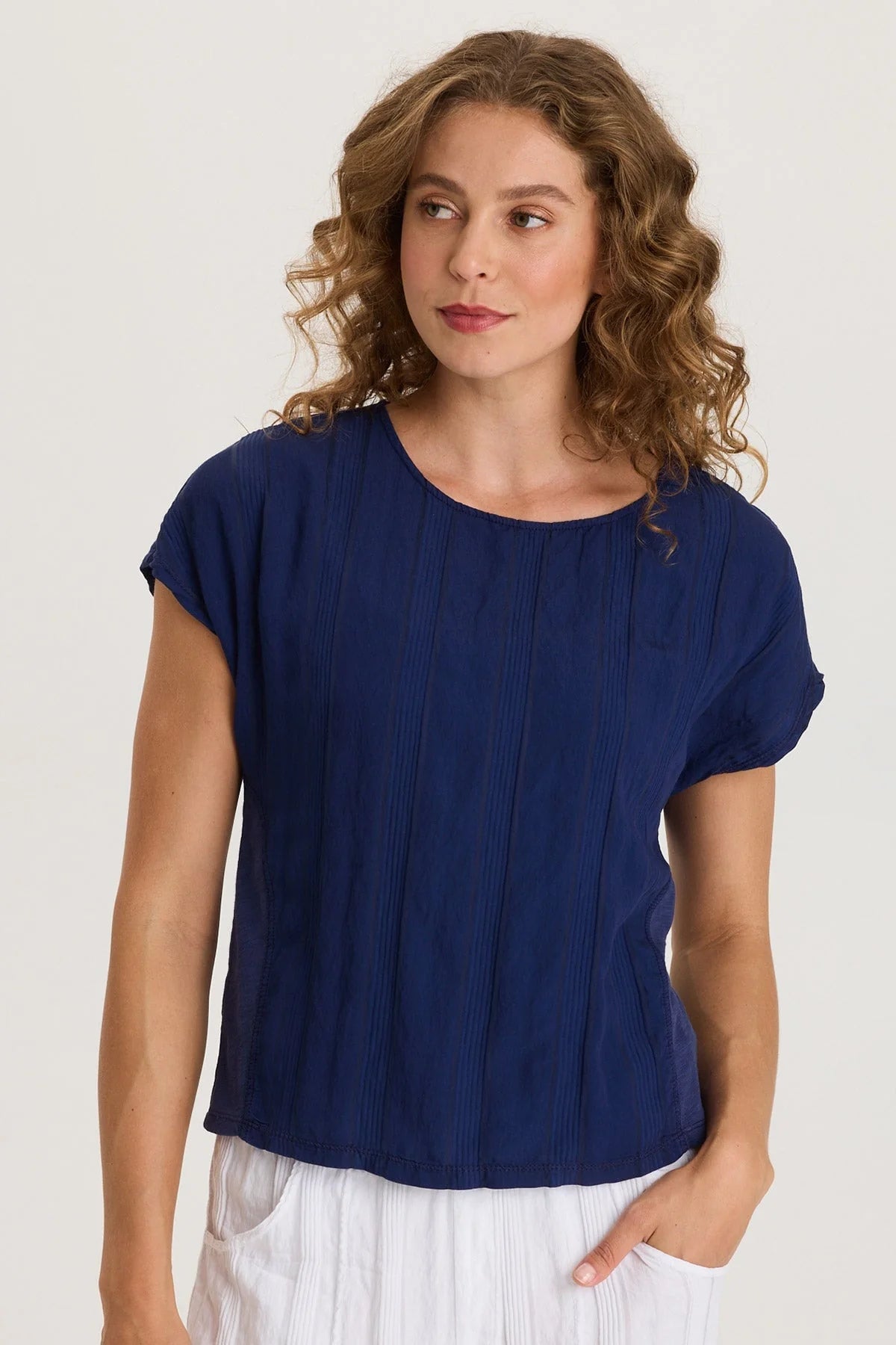 ADGAR TEXTURED STRIPE TOP