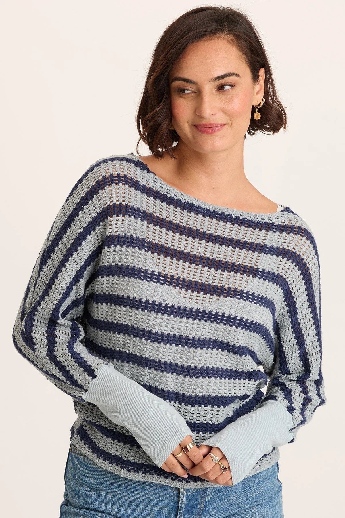 GOWEN STRIPE KNIT TOP