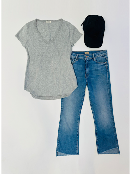 DEEP V TEE HEATHER