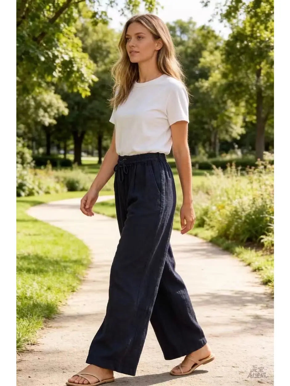 LINEN STRAIGHT LEG PANT