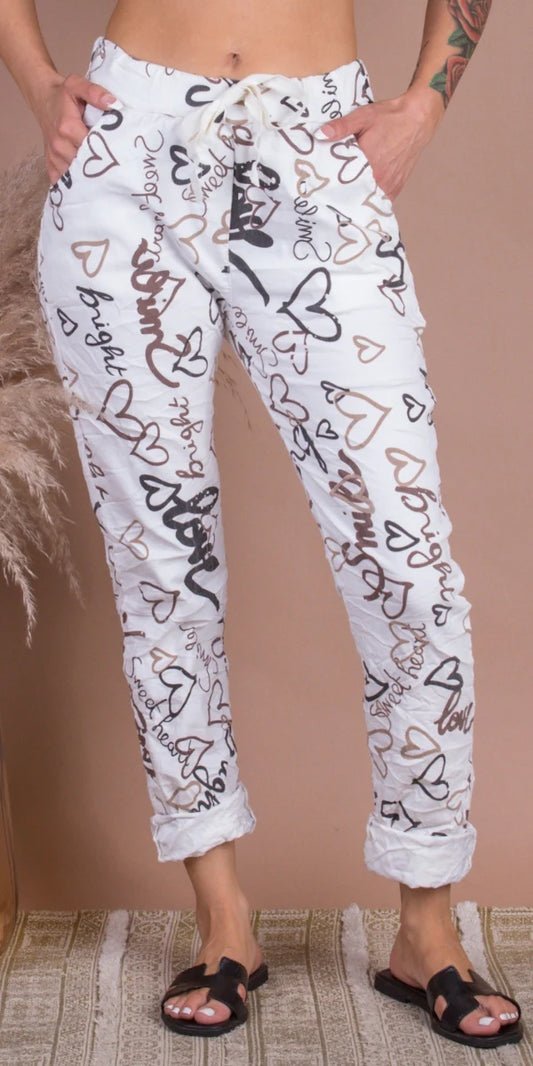 CROPPED TIE WAIST LOVE LETTER PANT