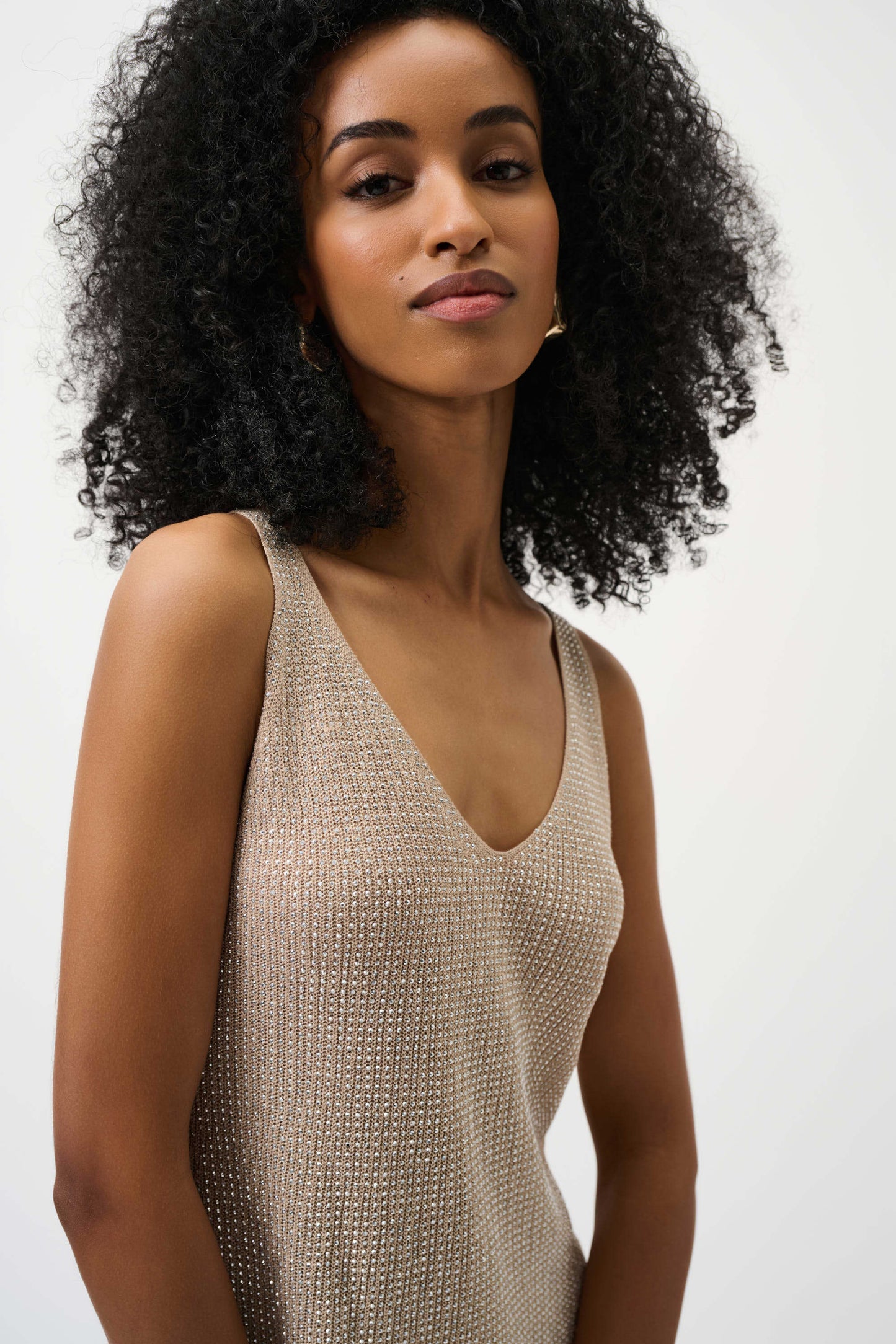 METALLIC CAMISOLE W/RHINESTONES