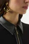 LEATHERETTE COLLAR TOP