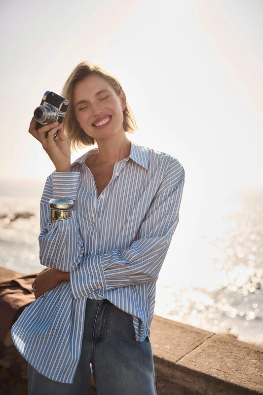 TENCEL STRIPE BLING TOP