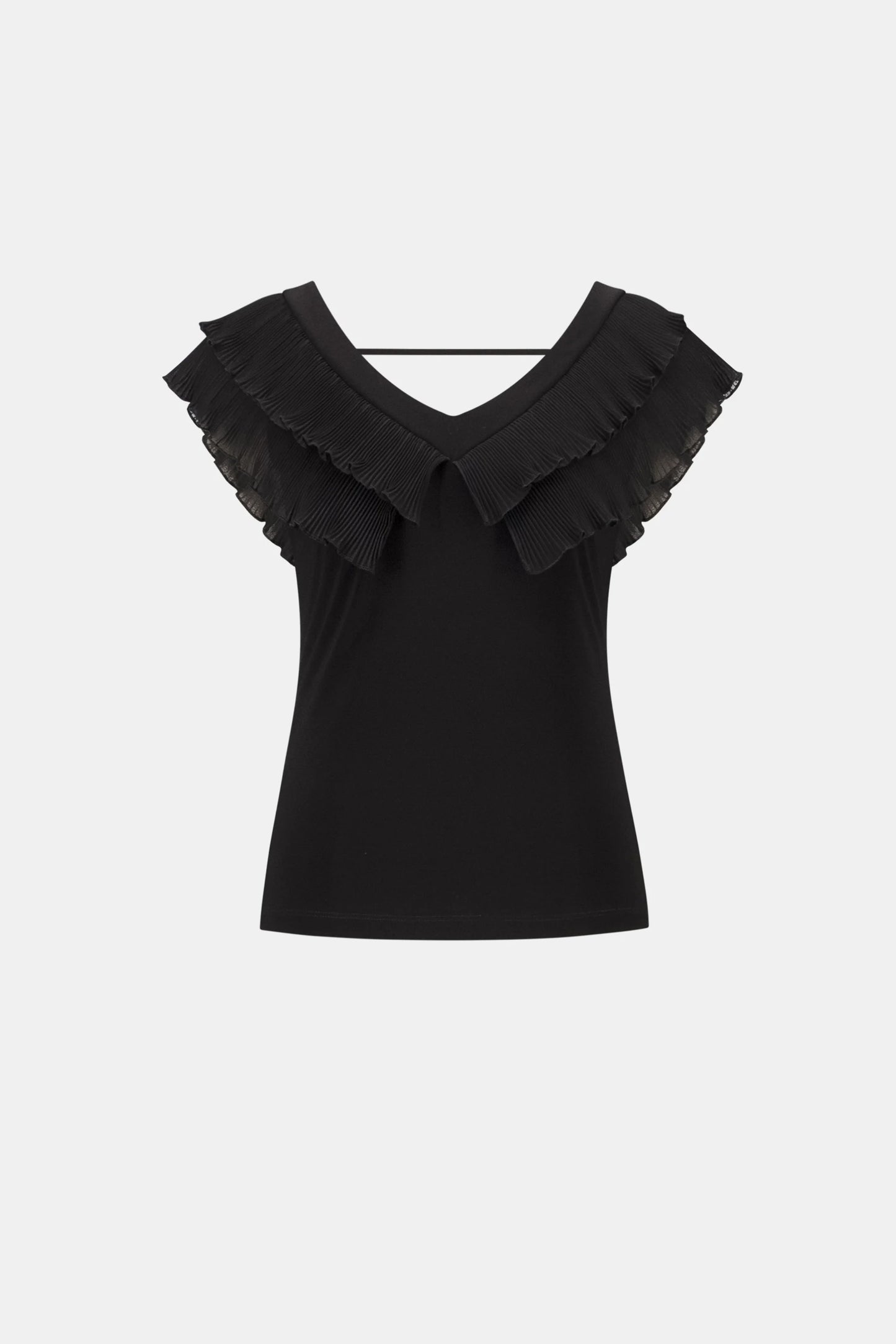 GEORGETTE FITTED TOP W/PLEATS