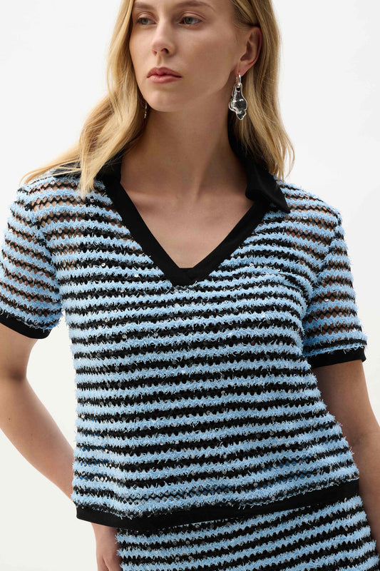 NOVELTY STRIPED BOXY TOP