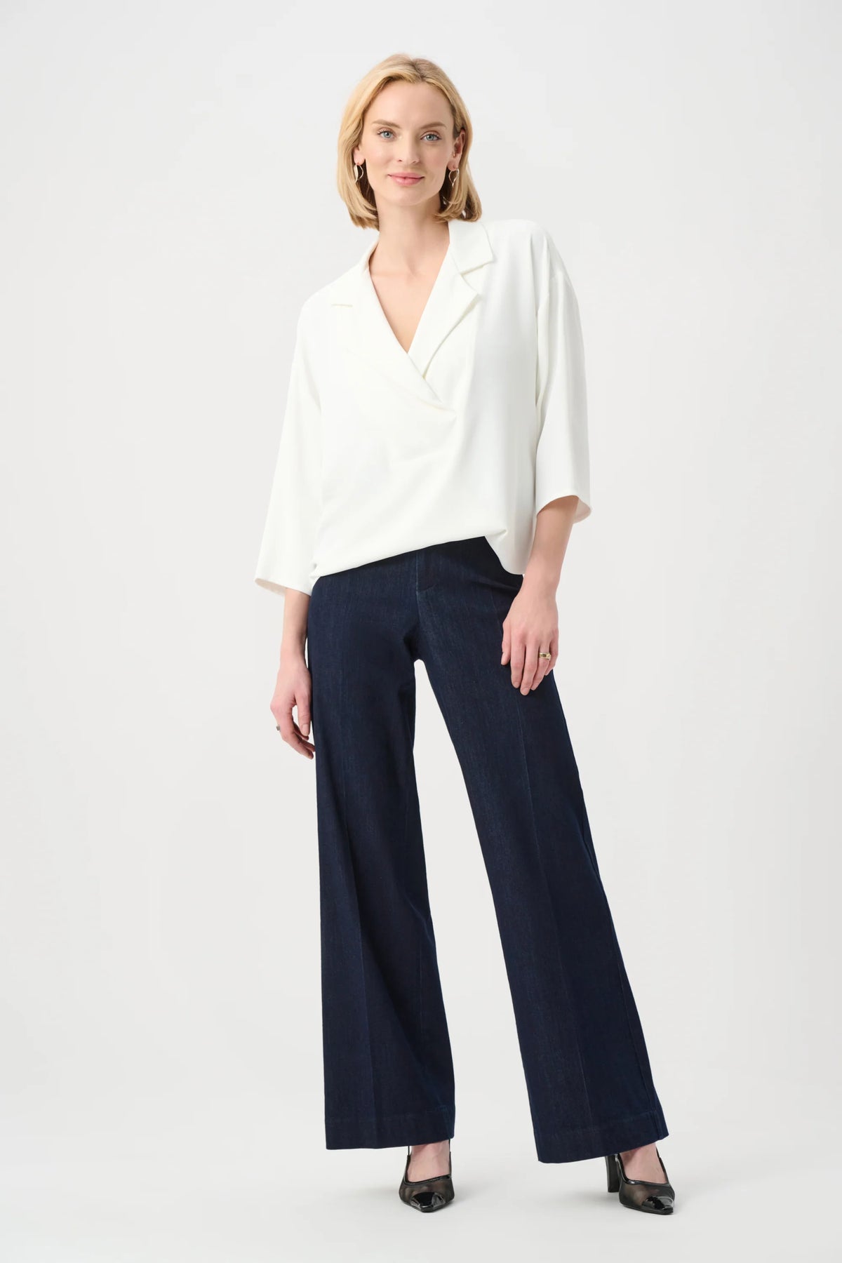 BOXY LAPEL COLLAR BLOUSE