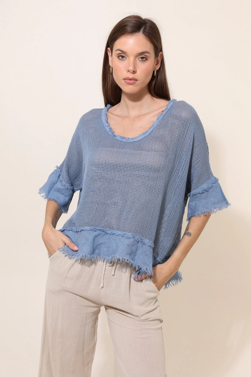 MESH RAW EDGE TOP