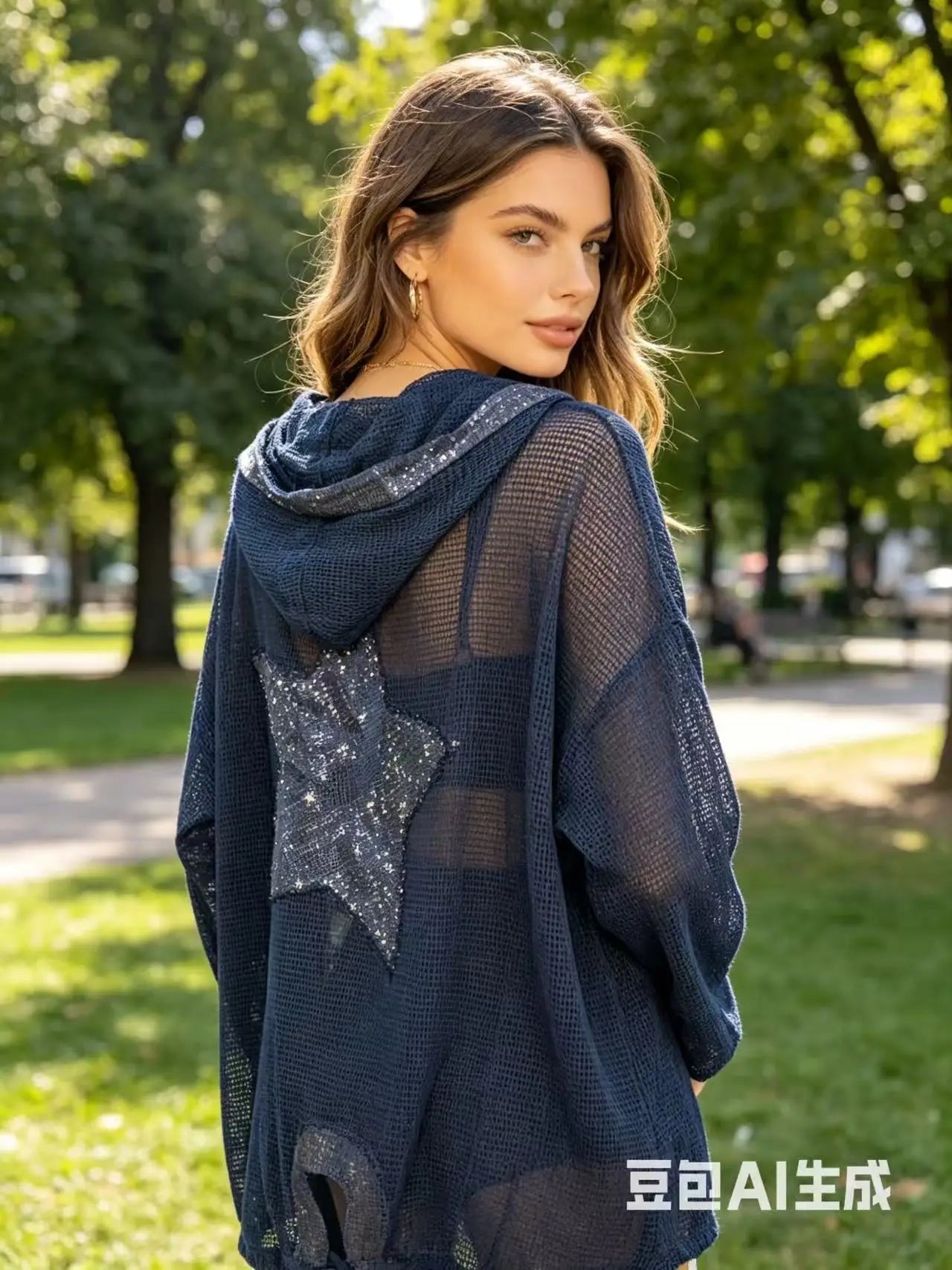COTTON MESH CARDIGAN