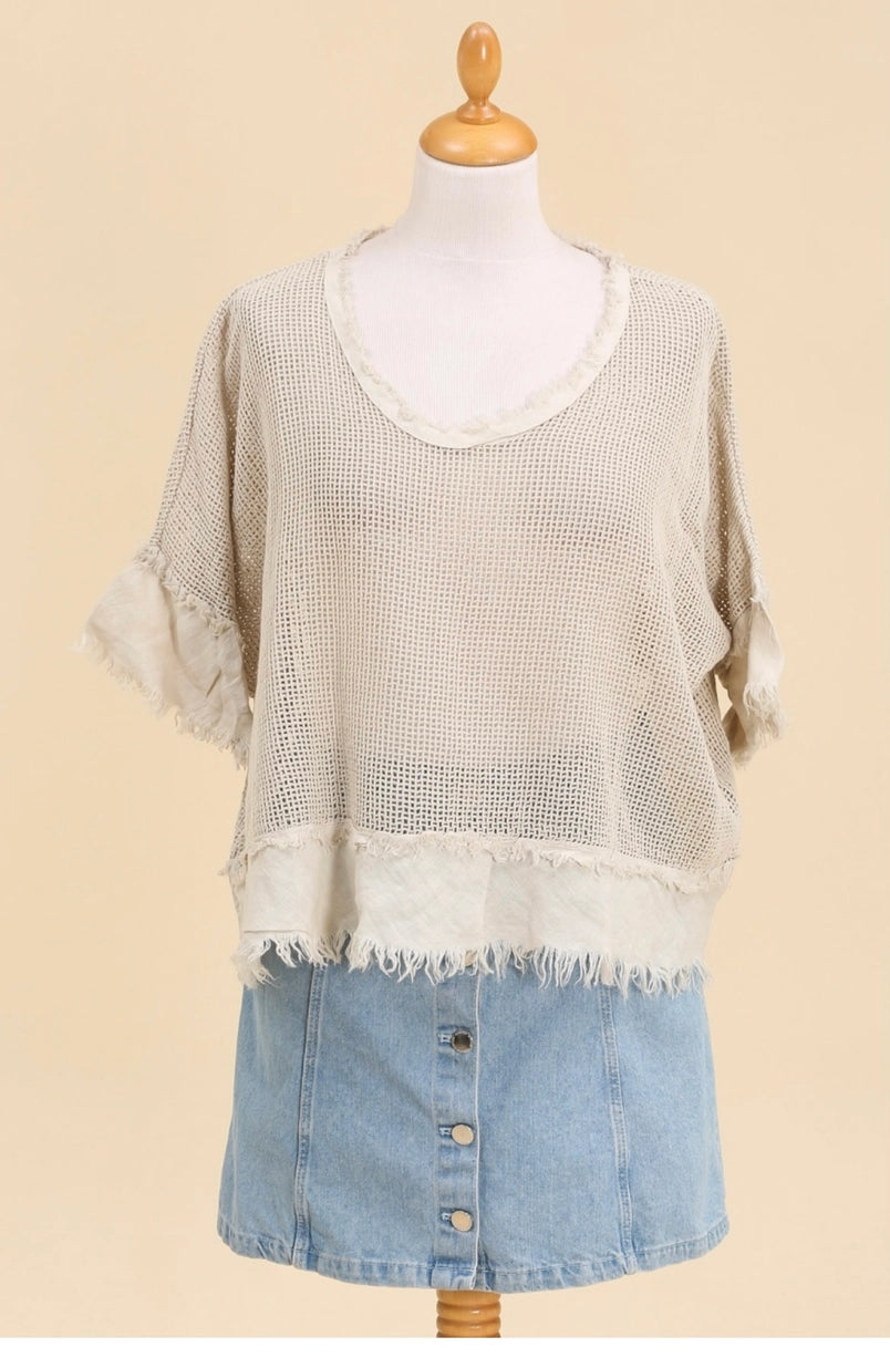 MESH RAW EDGE TOP