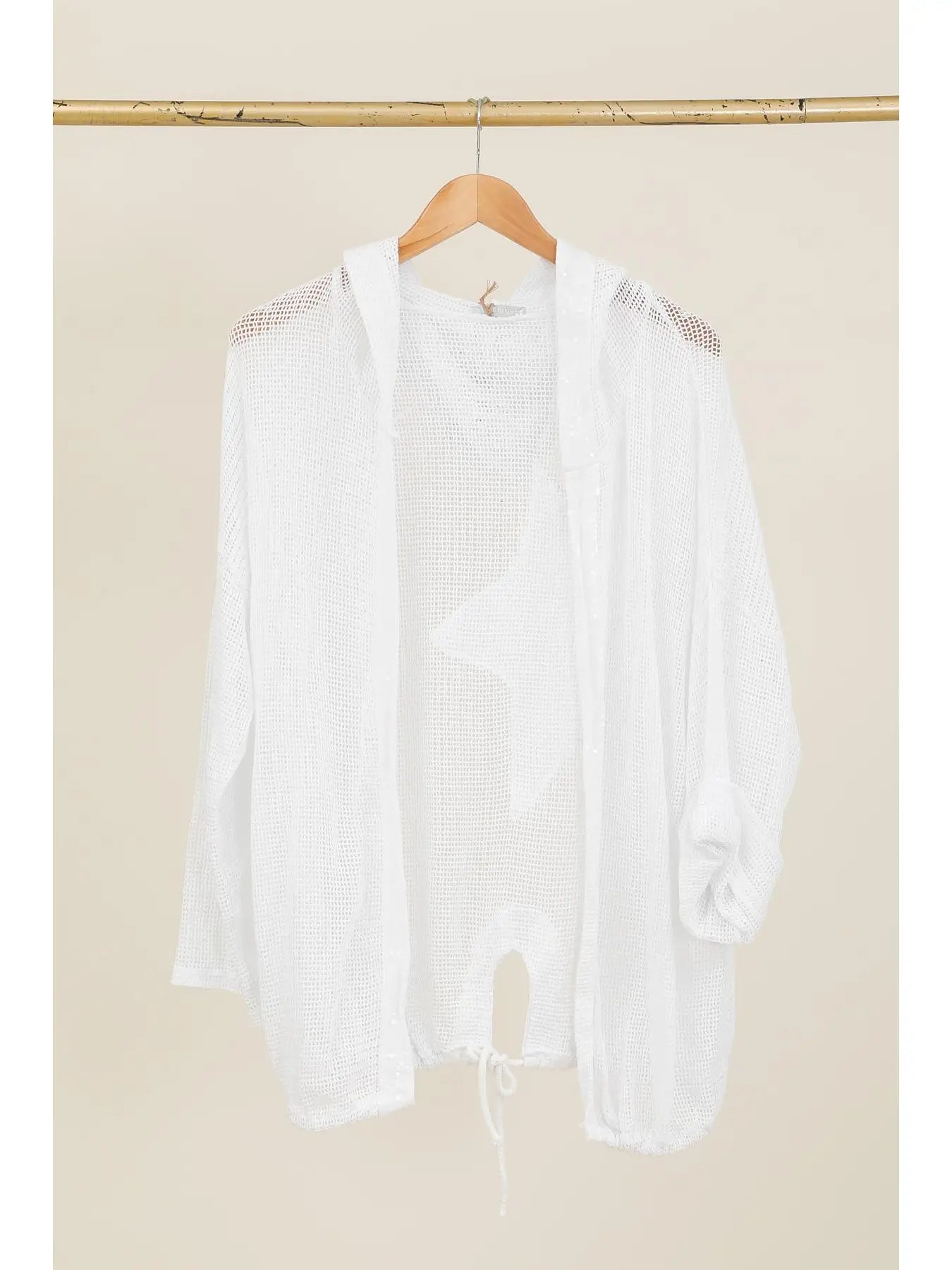 COTTON MESH CARDIGAN
