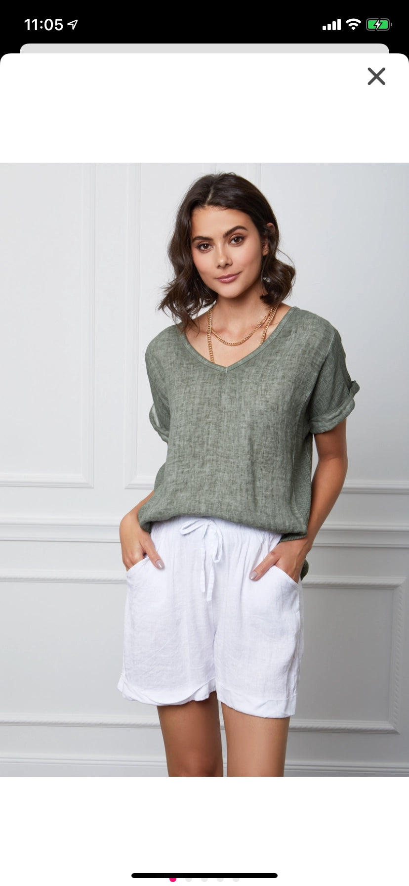 RELAXED VNECK LINEN TOP
