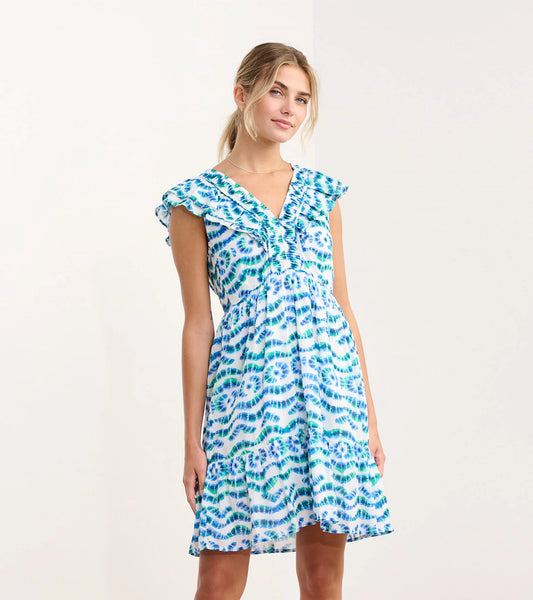 ZOE RUFFLE SLEEVE DRESS