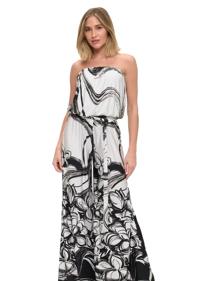 WIDE LEG JUMPSUIT W/BELT