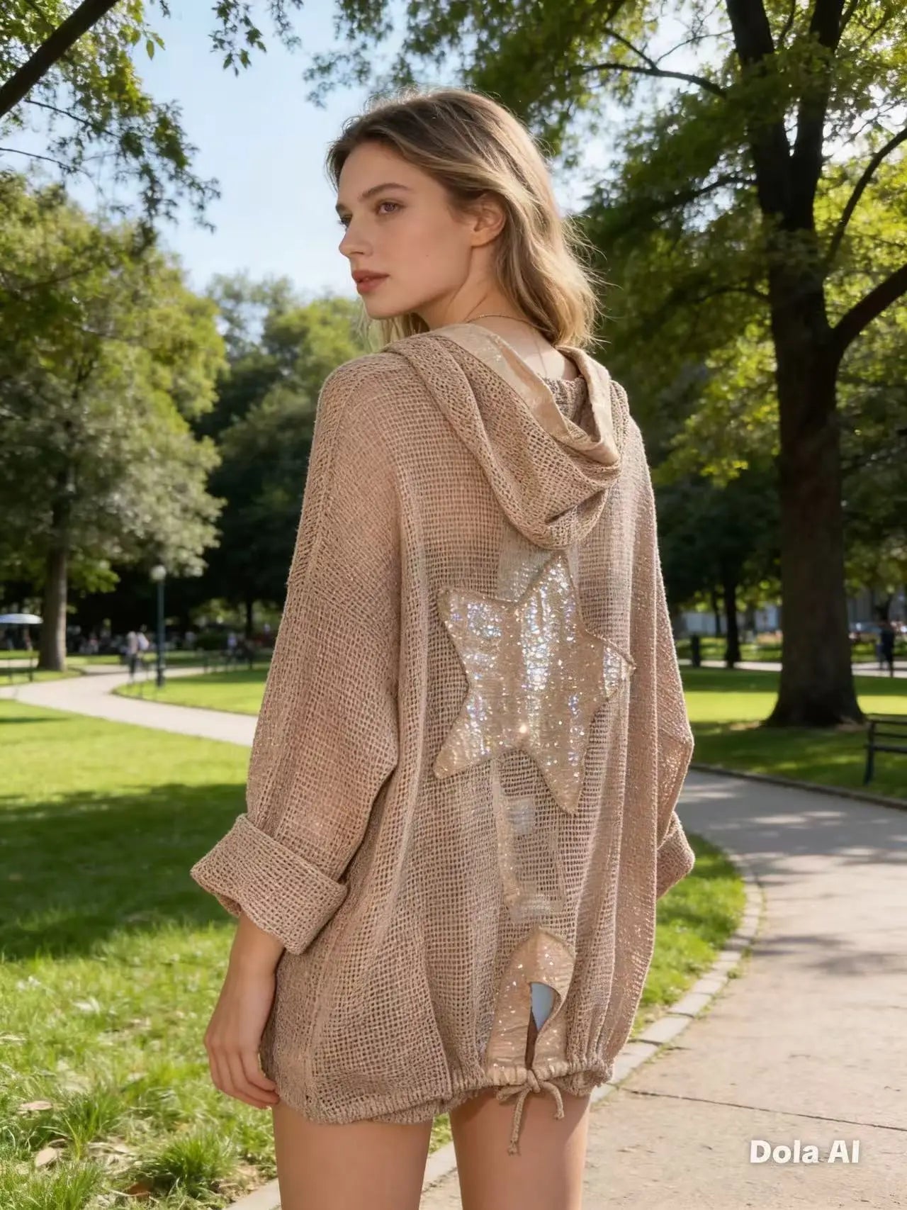 COTTON MESH CARDIGAN