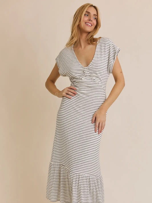 VNECK STRIPED DRESS