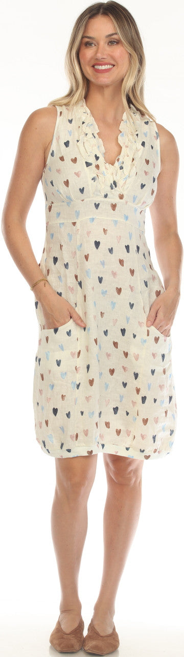 LINEN HEART DRESS