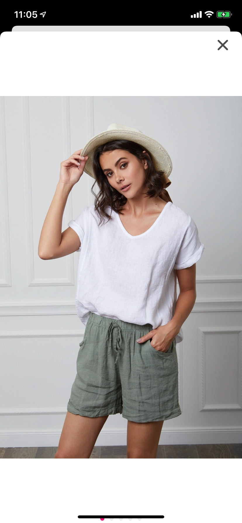 RELAXED VNECK LINEN TOP