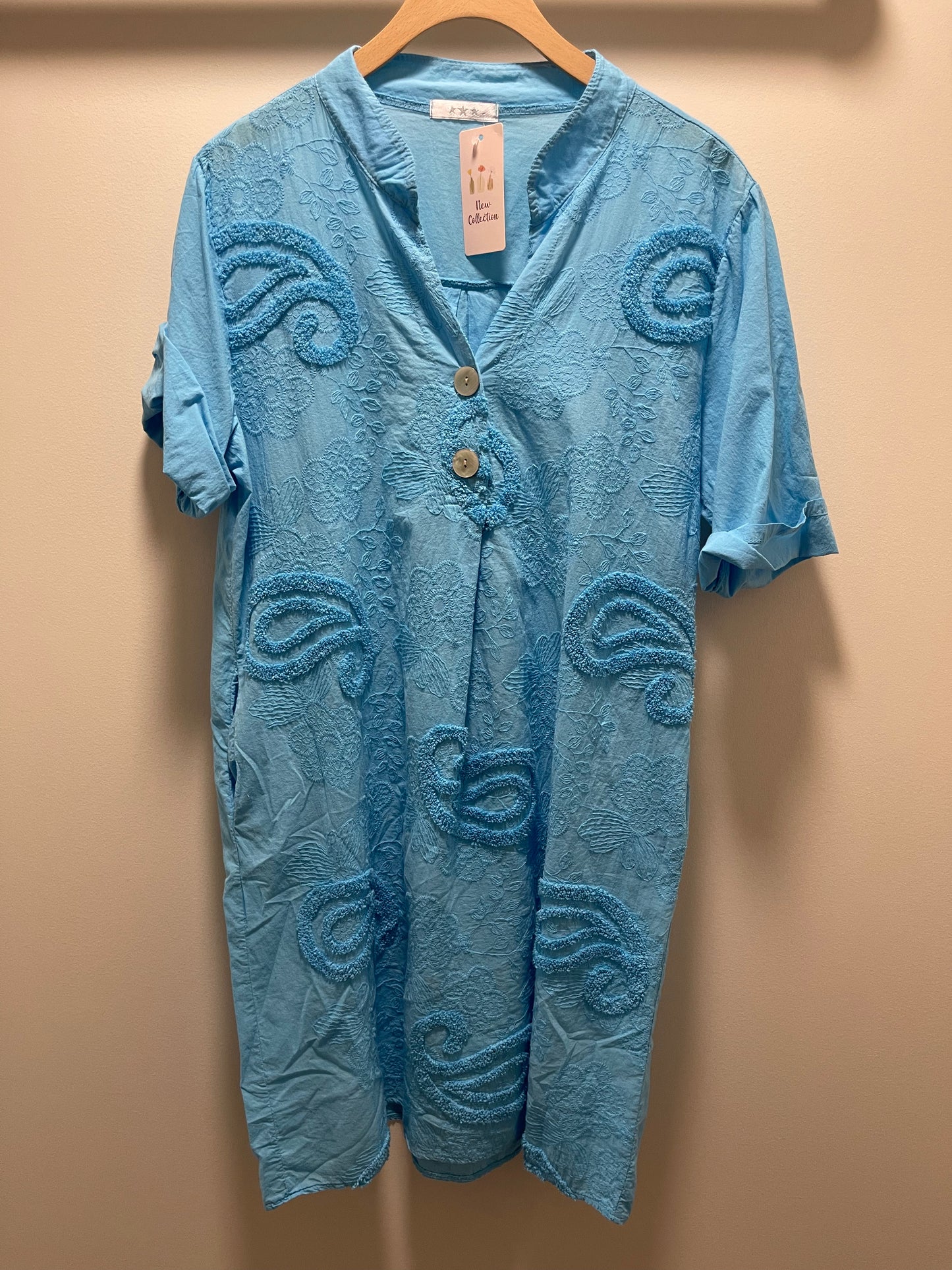 2 BUTTON CHENILLE PAISLEY DRESS
